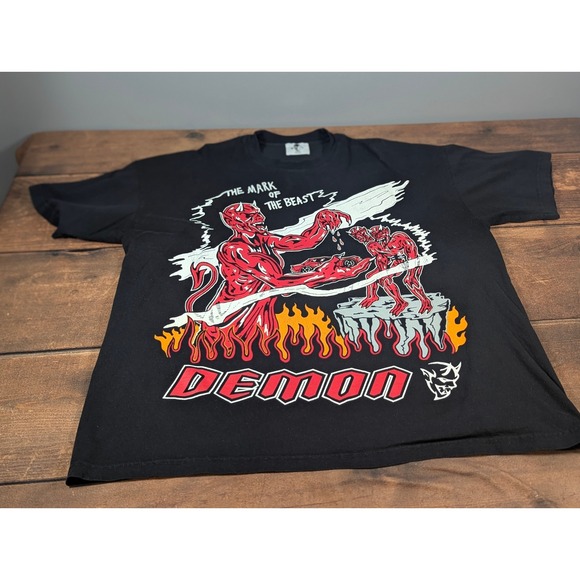 Warren Lotas Demon T-Shirt‎ The Mark of the Beast Graphic Print Black XXL